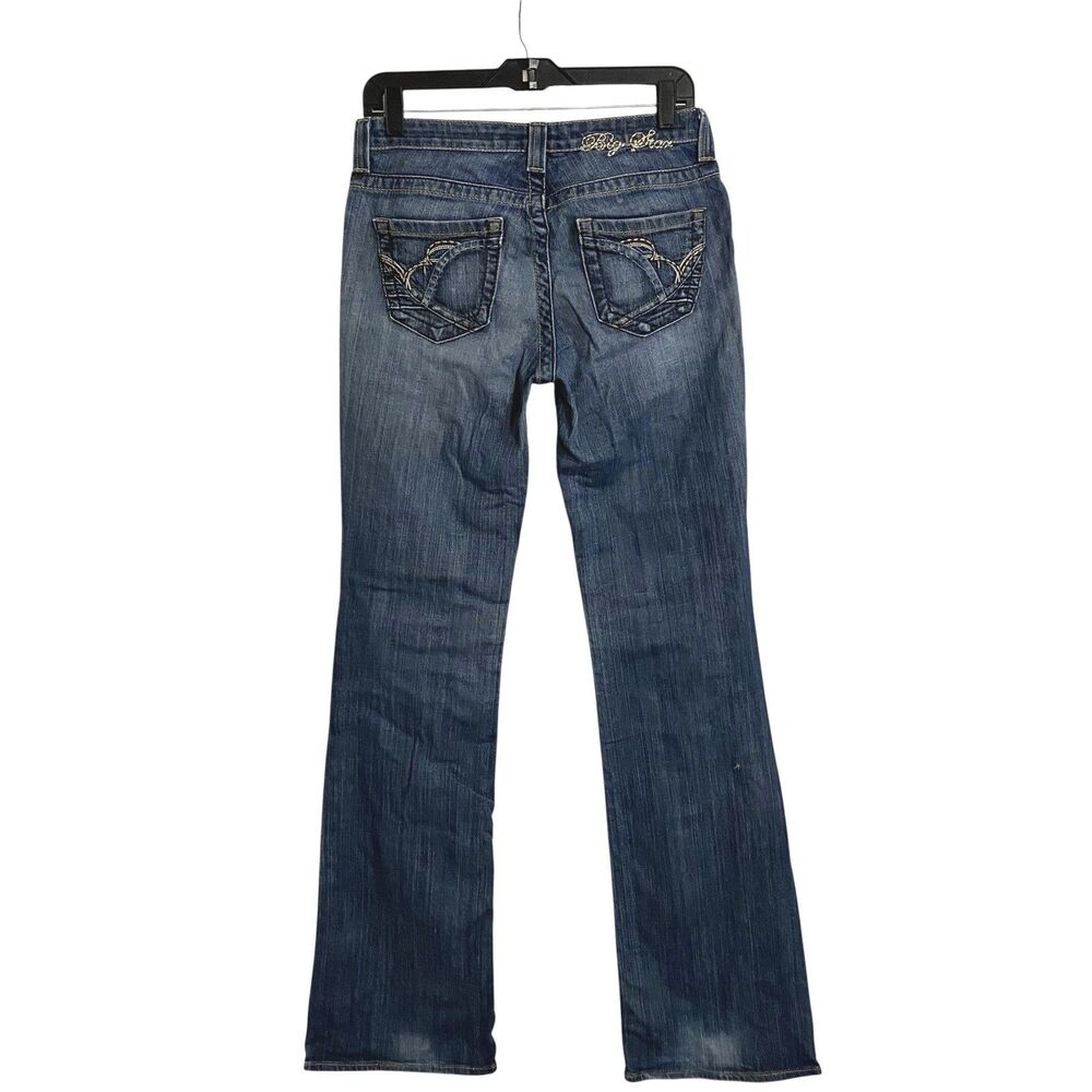 Big Star Maddie Mid Rise Fit Denim Jeans Womens 28 XL Distressed Stretch Boot